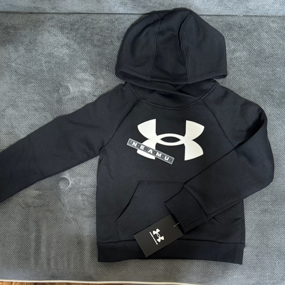 Under Armour Kids Black and White Logo Hoodie